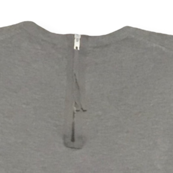 Zara Gray Knit Long Sleeve Soft Sweater Shirt Medium with Back Zipper - Picture 3 of 4